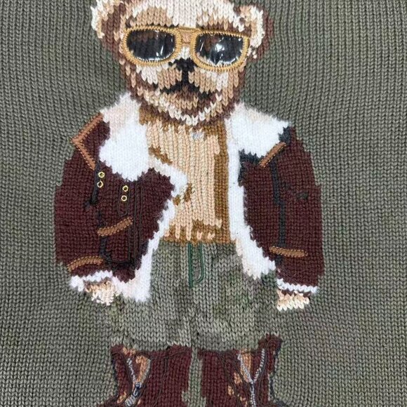 Polo Ralph Lauren Army green bear women's sweater - Picture 3 of 6